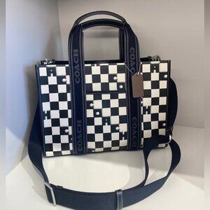 Coach Smith Tote Bag With Checkerboard Print